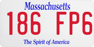 MA license plate 186FP6