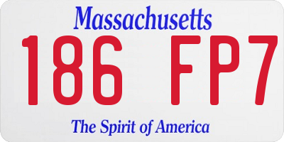 MA license plate 186FP7