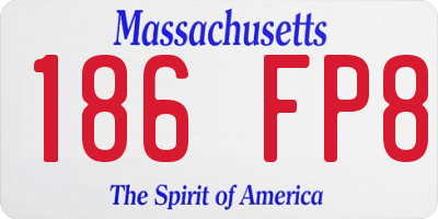 MA license plate 186FP8