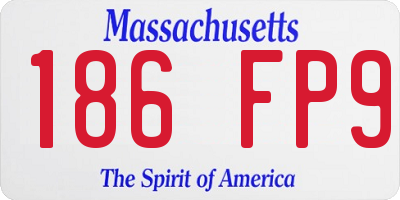 MA license plate 186FP9