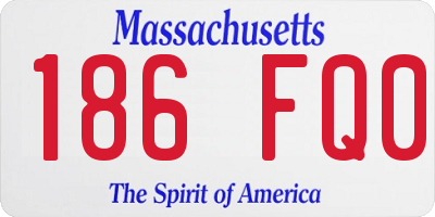MA license plate 186FQ0