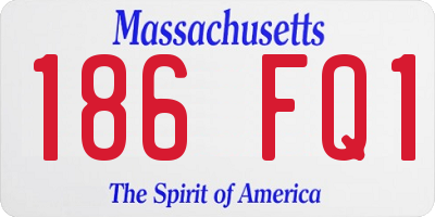 MA license plate 186FQ1