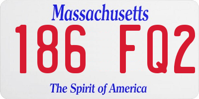 MA license plate 186FQ2
