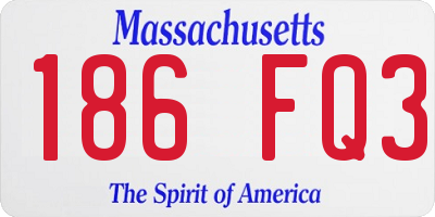 MA license plate 186FQ3