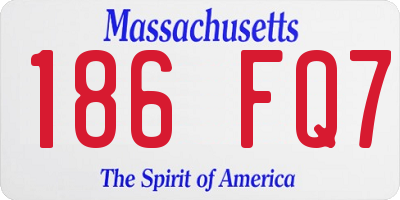 MA license plate 186FQ7