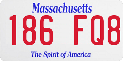 MA license plate 186FQ8