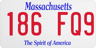 MA license plate 186FQ9