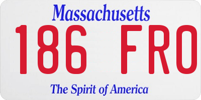 MA license plate 186FR0