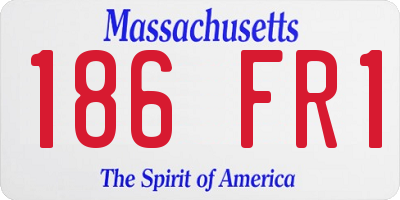 MA license plate 186FR1