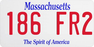 MA license plate 186FR2