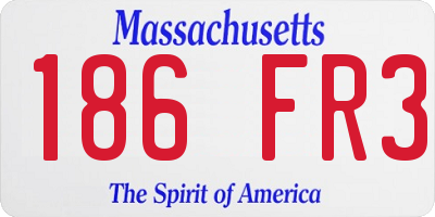 MA license plate 186FR3