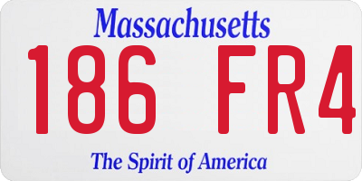 MA license plate 186FR4