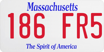 MA license plate 186FR5