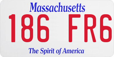 MA license plate 186FR6