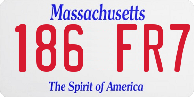 MA license plate 186FR7