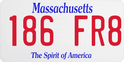 MA license plate 186FR8