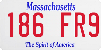 MA license plate 186FR9