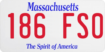 MA license plate 186FS0