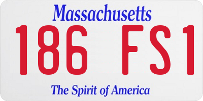 MA license plate 186FS1