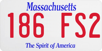 MA license plate 186FS2