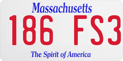 MA license plate 186FS3