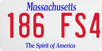 MA license plate 186FS4