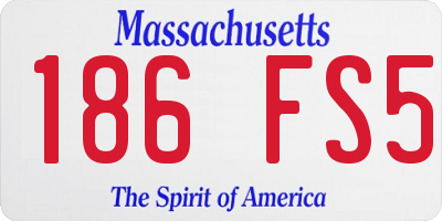 MA license plate 186FS5
