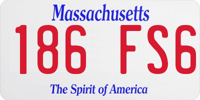 MA license plate 186FS6