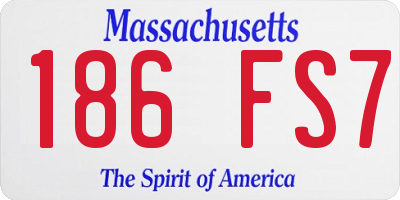 MA license plate 186FS7