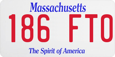MA license plate 186FT0