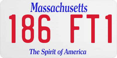 MA license plate 186FT1
