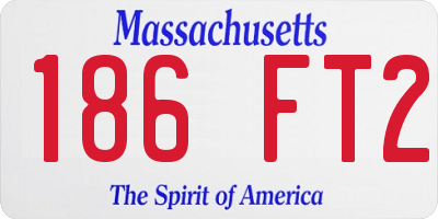MA license plate 186FT2