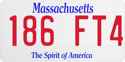 MA license plate 186FT4