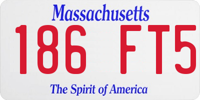 MA license plate 186FT5