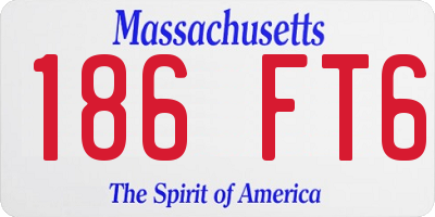 MA license plate 186FT6