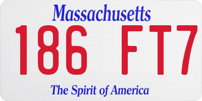 MA license plate 186FT7