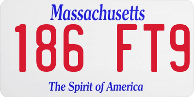 MA license plate 186FT9