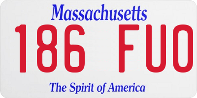 MA license plate 186FU0