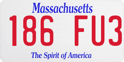 MA license plate 186FU3