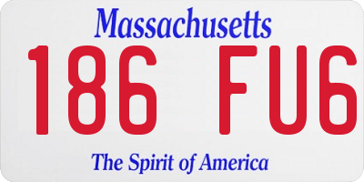 MA license plate 186FU6