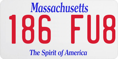 MA license plate 186FU8