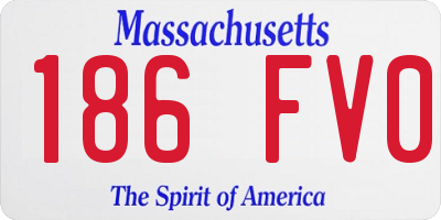 MA license plate 186FV0