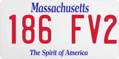 MA license plate 186FV2