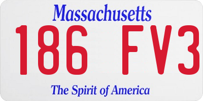 MA license plate 186FV3