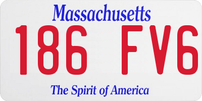 MA license plate 186FV6