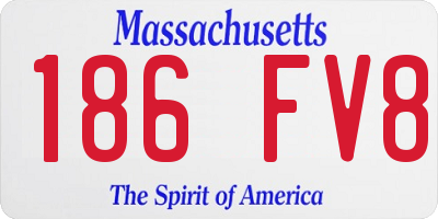 MA license plate 186FV8