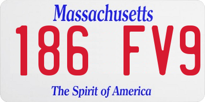MA license plate 186FV9