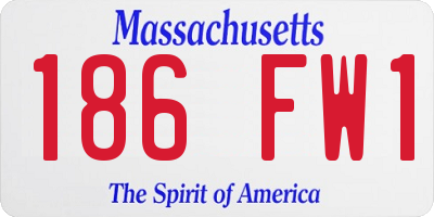MA license plate 186FW1