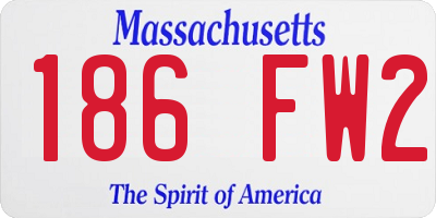 MA license plate 186FW2