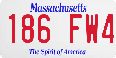 MA license plate 186FW4